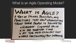 training@HyperdriveAgile.com
www.HyperdriveAgile.com
www.HyperdriveAgile.com
What is an Agile Operating Model?
1
 