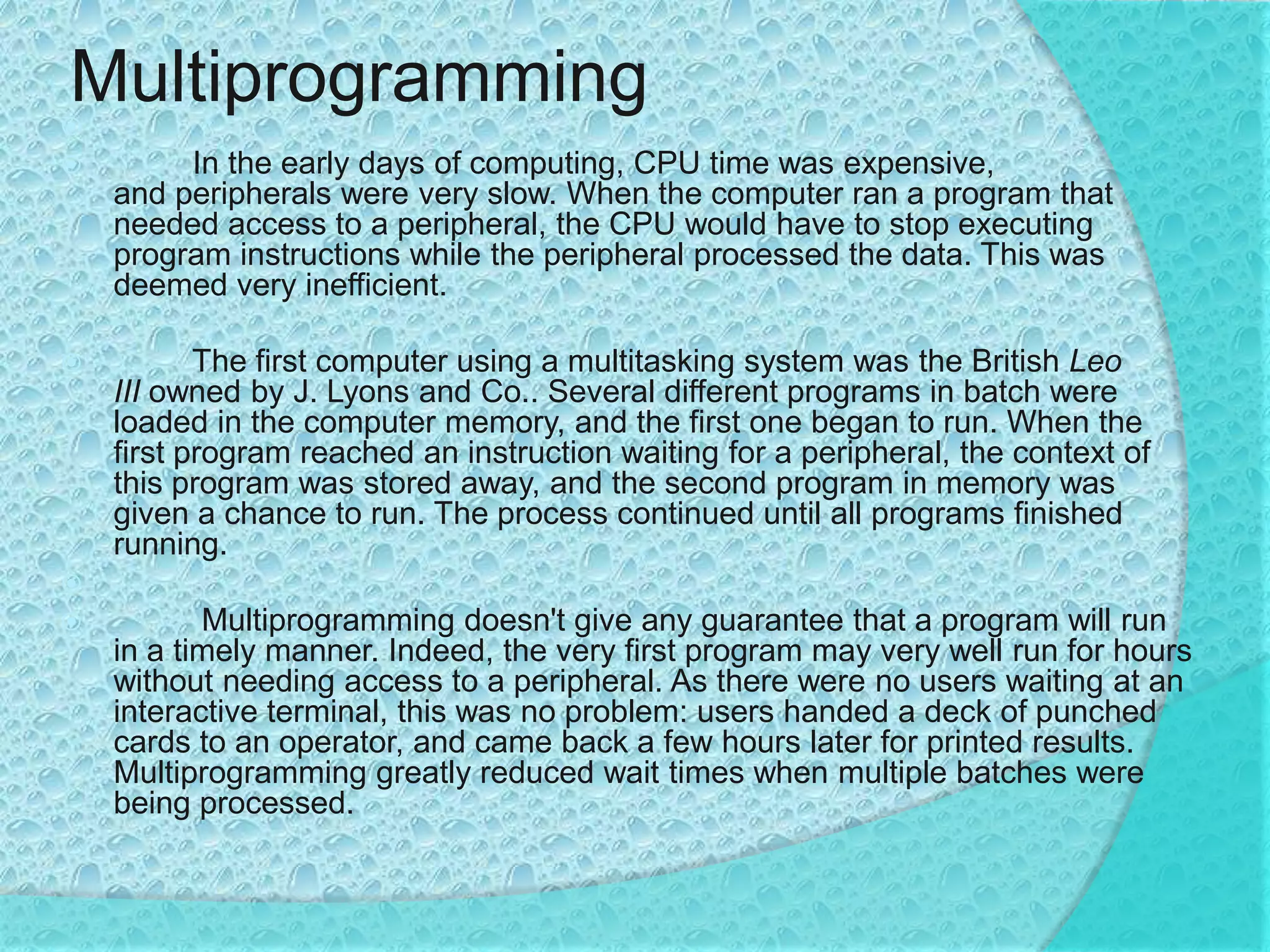 Multitasking | PPTX | Operating Systems | Computer Software and ...