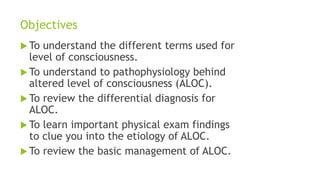 Altered Level Of Consciousness | PPTX