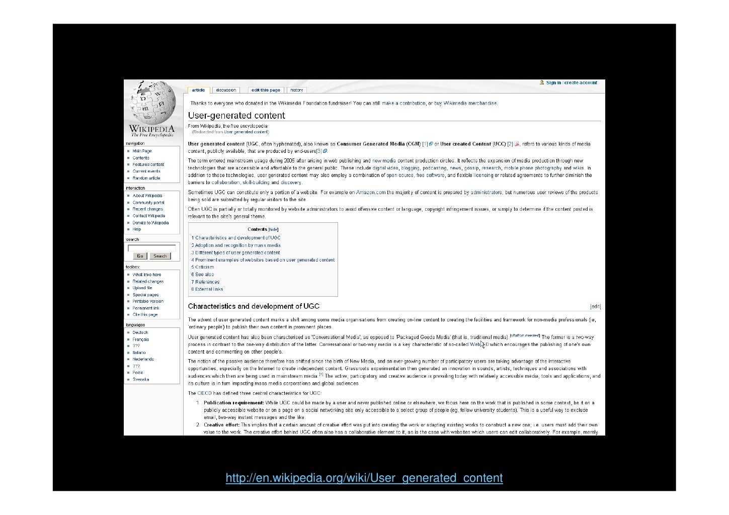 Http en wikipedia wiki User generated content