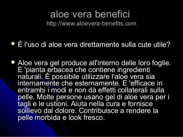 benefici aloe vera pelle