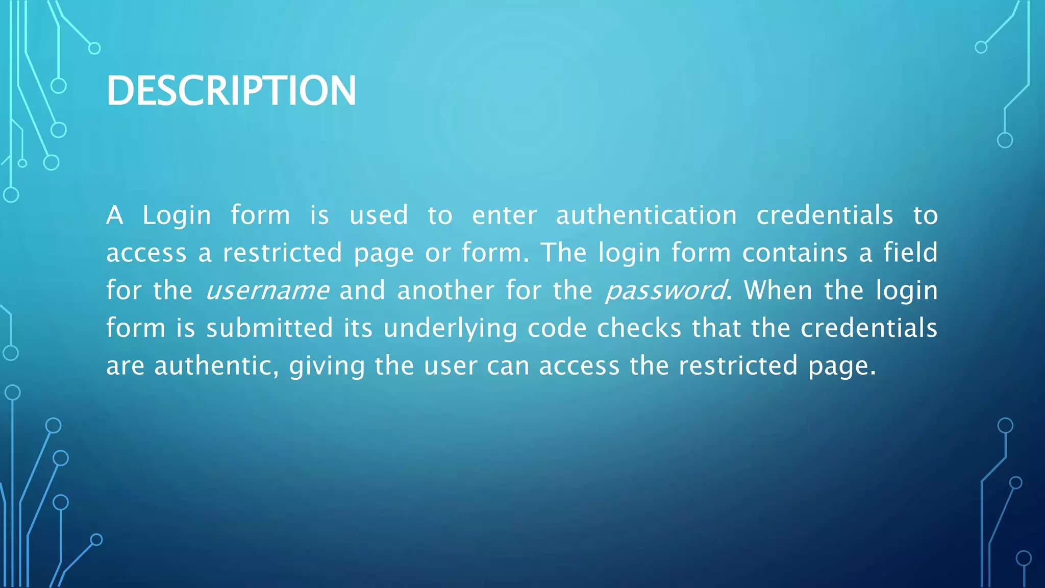 Alogorithum of login form | PPT