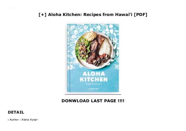 Aloha Kitchen Recipes From Hawai I Pdf