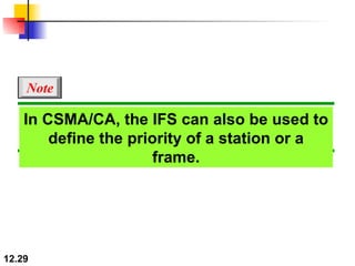 In CSMA/CA, the IFS can also be used to define the priority of a station or a frame. Note 