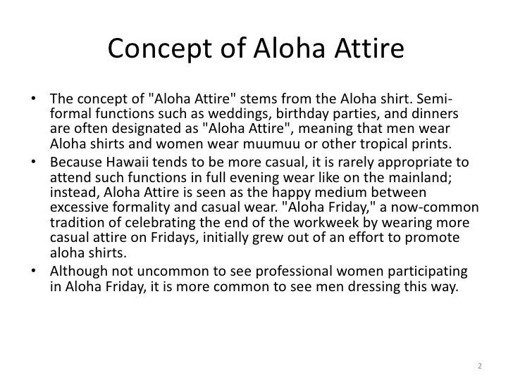 aloha evening wear
