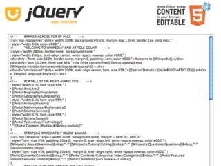 Aloha Editor  at  jQuery conf  2011 ‐ Haymo Meran   April 16, 2011
 