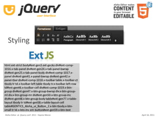 Styling




Aloha Editor  at  jQuery conf  2011 ‐ Haymo Meran   April 16, 2011
 