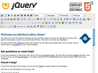 Aloha Editor  at  jQuery conf  2011 ‐ Haymo Meran   April 16, 2011
 