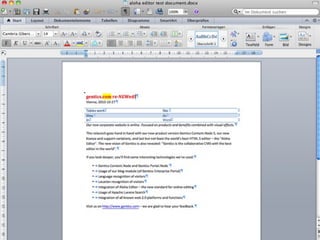 Aloha Editor  at  jQuery conf  2011 ‐ Haymo Meran   April 16, 2011
 