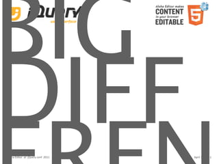 BIG
DIFF
Aloha Editor  at  jQuery conf  2011 ‐ Haymo Meran   April 16, 2011
 