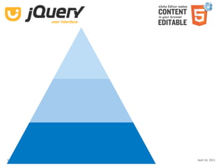 Aloha Editor  at  jQuery conf  2011 ‐ Haymo Meran   April 16, 2011
 