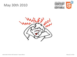 May	
  30th	
  2010




Aloha	
  Editor	
  DevCon	
  2011	
  keynote	
  -­‐	
  Haymo	
  Meran   February	
  13,	
  2011
 