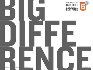BIG
DIFFE
Aloha	
  Editor	
  DevCon	
  2011	
  keynote	
  -­‐	
  Haymo	
  Meran   February	
  13,	
  2011
 