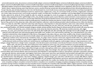 actionmailer-javamail, active_documentum, activerecord-jdbc-adapter, activerecord-jdbcdbf-adapter, activerecord-jdbcderby-adapter, activerecord-jdbch2-
adapter, activerecord-jdbchsqldb-adapter, activerecord-jdbcmssql-adapter, activerecord-jdbcmysql-adapter, activerecord-jdbcpostgresql-adapter, activerecord-
    jdbcsqlite3-adapter, activerecord-netezza-adapter, activerecord-vertica-adapter, akephalos, akephalos-nerian, akephalos2, akka-actor-jars, akka-remote-jars,
    akubra_llstore_migrate, Antwrap, async-http-client-jars, atomic, atoulme-Antwrap, autotest-java, bbrowning-deltacloud-client, bbrowning-deltacloud-core,
   bcrypt-ruby, bee_java, berkeley-db-java-jars, bert, bio-maf, blockenspiel, boc, bond, bosdk, bouncy-castle-java, boxed-geminabox, brute-fuzzy, bryanl-gherkin,
 bson, buby, buildr, buildr-resolver, buildrizpack, butternut, capistrano-java, capybara-java_script_lint, carrierwave-neo4j, carrierwave_imagevoodoo, cassandra-
   jars, chrest, cloby, commons-io-jars, concurrently, contextual, coupler, cucumber-java, cucumber-jvm, cuke4duke, cuuid, dm-ldap-adapter, dm-lucene-adapter,
  do-jdbc_sqlserver, do_derby, do_h2, do_hsqldb, do_jdbc, do_mysql, do_openedge, do_oracle, do_postgres, do_sqlite3, do_sqlserver, doubleshot, dripdrop,
    dubious, duby, engineyard-visualvm, epall-limelight, errbit_zmq_handler, eurydice, euston, euston-daemons, euston-eventstore, euston-projections, euston-
   rabbitmq, euston-websites, eventmachine, excemel, faye-websocket, fﬁ, ﬁg, ﬁle-ﬁnd, ﬁshwife, foreman, forkit, forkjoin, gamelan, gemshit, geoip-jars, get_back,
 gherkin, glassﬁsh, gravitext-util, gravitext-xmlprod, grizzly, guava-jars, hadoop-ﬁnd, hashdot-test-daemon, hiredis, hitimes, hope, hostor, hot_bunnies, hourglass,
 hpricot, http_parser.rb, inline_javascript, iudex, iudex-async-httpclient, iudex-barc, iudex-brutefuzzy-protobuf, iudex-brutefuzzy-service, iudex-char-detector,
 iudex-core, iudex-da, iudex-ﬁlter, iudex-html, iudex-http, iudex-http-test, iudex-httpclient-3, iudex-jetty-httpclient, iudex-rome, iudex-simhash, iudex-worker,
            ivy-jars, iyyov, jactive_support, java-autotest, java-inline, java2ruby-xmldsig, java_bin, java_inline, java_override, java_properties, java_streamify,
java_testing_guff, javabean_xml, javaclass, javaeye4r, javagems, javajake, javaobj, javaobjs, javaobs, javaparse, javasand, javascript-securehash-rails, javascript-state-
                machine-rails, javascript_auto_include, javascript_eraser, javascript_features, javascript_i18n, javascript_localize, javascript_safe_logger,
  javascript_util_asset_pack, javascripto, javascripto-rails, jdbc-derby, jdbc-hsqldb, jdbc-jtds, jdbc-openedge, jdbc-openedge-internal, jdbc-postgres, jdbc-sqlite3,
      jedis-jars, jena-jruby, jessica, jettr, jetty, jetty-jsp, jgeoip, jms4r, jpdfer, jrack_handlers, jrtm, jruby-activemq, jruby-akka_jars, jruby-elasticsearch_jars, jruby-
      httpclient, jruby-launcher, jruby-management, jruby-metrics, jruby-pageant, jruby-vijava, jruby_gc_stats, jruby_sandbox, jruby_threach, jrubyconf-button,
  jsmetric4java, json, json-jruby, jsound, kb-activerecord-jdbc-adapter, kirk, kyotocabinet-java, ladle, latex-decode, launchy, libnotify, limelight, linecache, logback,
       logback-jars, looksee, lumix, mack-javascript, markdownj, maven_irb_plugin, metrics-core-jars, metrics-java, mguymon-buildr, mikka, mini_aether, mirah,
mirah_model, miso-java, mixology, mm_mq, mongrel, msgpack-idl-java, msgpack-jruby, multimeter, naether, nanoc-javascript-concatenator, neo4j, neo4j-admin,
      neo4j-advanced, neo4j-community, neo4j-core, neo4j-enterprise, neo4j-spatial, neo4j-will_paginate, neo4j-wrapper, netty-jars, ning-compress-jars, nio4r,
nokogiri, nokogiri-ﬁtzsimmons, nokogiri-maven, nosqoop4u, ontomde-demo-java5, ontomde-java, ontomde-java-frontend, ontomde-uml2-java, ontomde-uml2-
               kbjava, open_nlp, pacer, pacer-dex, pacer-neo4j, pacer-orient, pelops-jars, persvr, pg_array_parser, protobuf-jars, pry, puma, qtjruby-core,
      qwirk_active_mq_adapter, qwirk_jms_adapter, rabbitmqadmin-cli, ragweed, rails_javascript_helpers, rakejava, rave, rcov, realityforge-jekyll, realityforge-
    jekylltask, redcar-bundles, redcar-clojure, redcar-ﬁlter-through-command, redcar-groovy, redcar-icons, redcar-javamateview, redcar-javascript, redcar-mirah,
        redcar-svnkit, redcar-xulrunner-win, RedCloth, reﬁnerycms-javascripts, reigns, revo-nokogiri, rika, rjack-async-httpclient, rjack-commons-codec, rjack-
commons-dbcp, rjack-commons-dbutils, rjack-commons-pool, rjack-httpclient-3, rjack-httpclient-4, rjack-icu, rjack-jackson, rjack-jdom, rjack-jets3t, rjack-jetty,
     rjack-jetty-jsp, rjack-jms, rjack-jms-spec, rjack-logback, rjack-lucene, rjack-maven, rjack-mina, rjack-nekohtml, rjack-protobuf, rjack-qpid-client, rjack-rome,
  rjack-slf4j, rjack-solr, rjack-tarpit, rjack-xerces, rmagick4j, rmodbus, rtm-javatmapi, rtm-majortom, rtm-ontopia, rtm-tinytim, rtm-tmql, rubeus, rubinius-core-
 api, ruby-blockcache, ruby-debug-base, ruby-maven, ruby2java, rubydoop, rubyjedi-nokogiri_java, scala-inline, scala-library-jars, scriptty, slf4j, slf4j-jars, slyphon-
     zookeeper, slyphon-zookeeper_jar, smackr, smartimage, SNMP4JR, solr_sail, spiegela-jruby-httpclient, sproutcore, spymemcached, sqldroid, steamcannon-
 deltacloud-client, steamcannon-deltacloud-core, stilts-stomp-client, supermarket, svm_toolkit, swt, theduke, thick, to-javascript, torquebox-base, torquebox-
    cache, torquebox-conﬁgure, torquebox-container-foundation, torquebox-core, torquebox-messaging, torquebox-messaging-container, torquebox-naming,
 torquebox-naming-container, torquebox-security, torquebox-server, torquebox-vfs, torquebox-web, twitter4j4r, UDJrb, unageanu-javaclass, unimidi, universe-
 javascript, url_escape, weakling, webbit-jars, wildnet-jackson, wildnet-netty, wildnet-server, wildsonet-hazelcast, wildsonet-netty, wildsonet-server, wildsonet-
                                                                   streamer, wrest, wrong, xdojava, xqruby, zookeeper
 