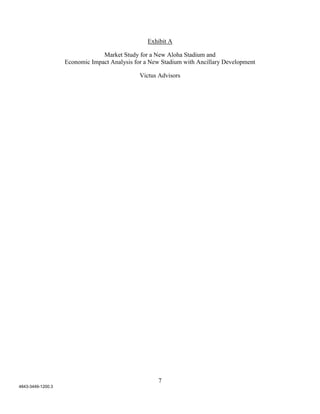 7
4843-3449-1200.3
Exhibit A
Market Study for a New Aloha Stadium and
Economic Impact Analysis for a New Stadium with Anci...