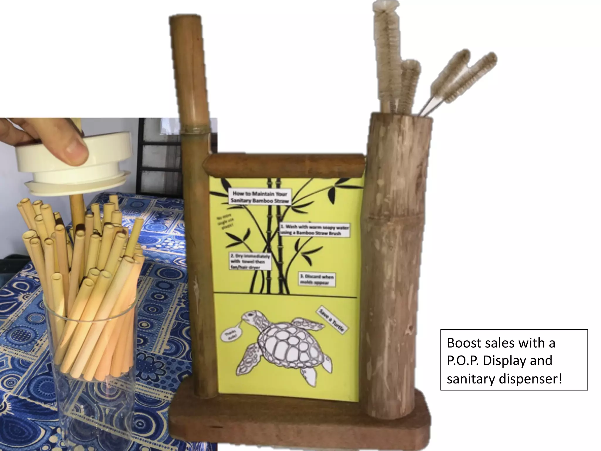 Boost	sales	with	a	
P.O.P.	Display	and	
sanitary	dispenser!	
 