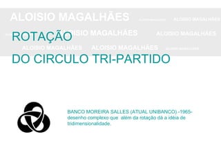 ALOISIO MAGALHÃES   ALOISIO MAGALHÃES   ALOISIO MAGALHÃES ALOISIO MAGALHÃES   ALOISIO MAGALHÃES   ALOISIO MAGALHÃES ALOISIO MAGALHÃES  ALOISIO MAGALHÃES   ALOISIO MAGALHÃES ROTAÇÃO  DO CIRCULO TRI-PARTIDO BANCO MOREIRA SALLES (ATUAL UNIBANCO) -1965- desenho complexo que  além da rotação dá a idéia de tridimensionalidade. 