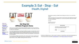 Example 3: Eat - Stop - Eat
(Health, Digital)
Affiliate Center - https://eatstopeat.com/affiliates/
 