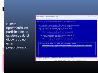 El esta
aparecerán las
participaciones
existentes de el
disco que no
esta
proporcionado
 