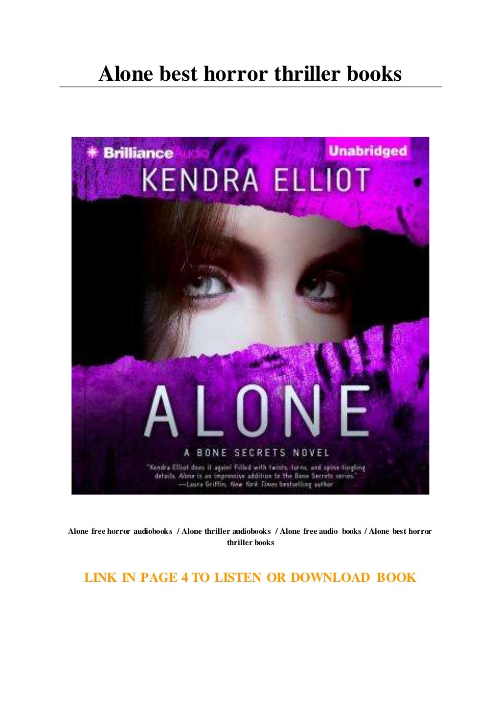 Alone best horror thriller books