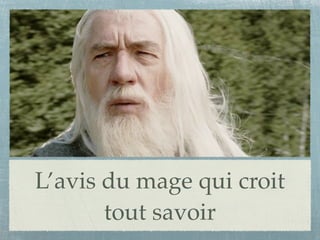 L’avis du mage qui croit
       tout savoir
 