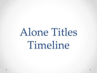 Alone Titles
Timeline

 