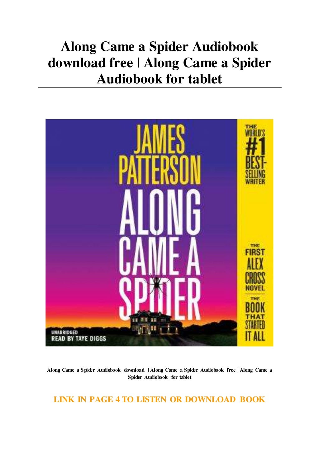 Along Came A Spider Audiobook Download Free Along Came A Spider Aud