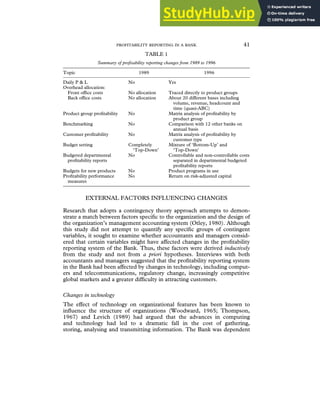 A LONGITUDINAL CASE STUDY OF PROFITABILITY REPORTING IN A BANK | PDF