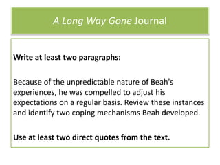 A long way gone essay