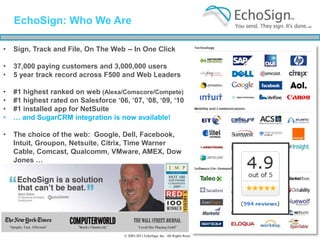 EchoSign: Who We AreSign, Track and File, On The Web -- In One Click 
