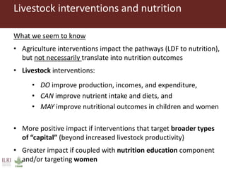 The influence of livestock-derived foods on the nutrition of mothers and infants in developing countries during the first 1,000 days