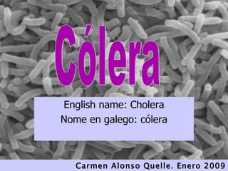 English name: Cholera Nome en galego: cólera Cólera Carmen Alonso Quelle. Enero 2009 