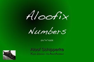 Aloofix
Numbers
          05/21/2008



Aloof Schipperke
Kevin Johnson - the Aloof Architect