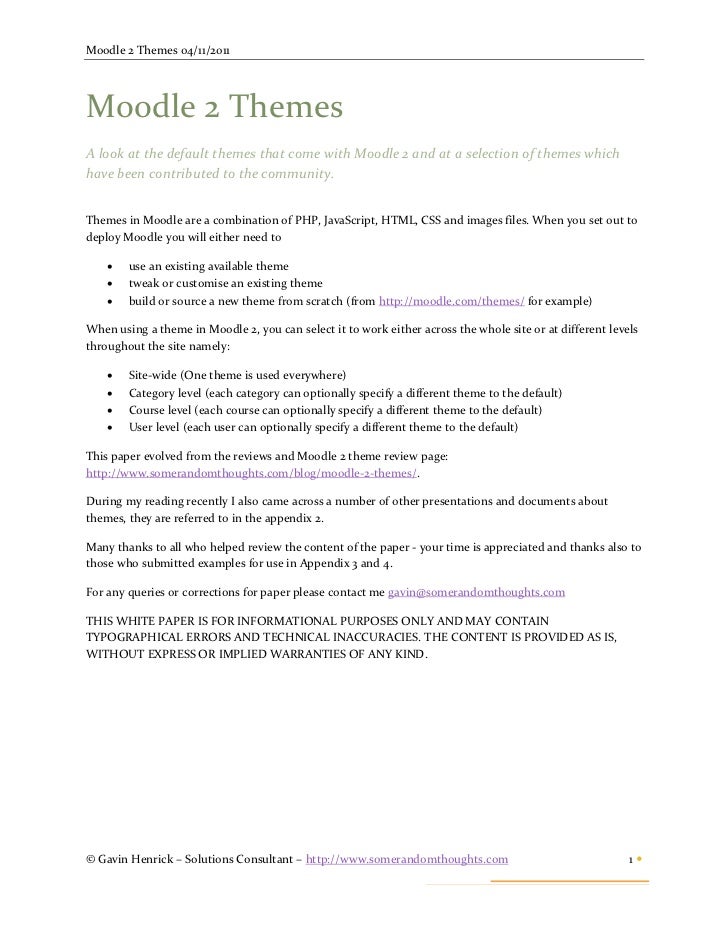 A Look At Moodle 2 Themes
