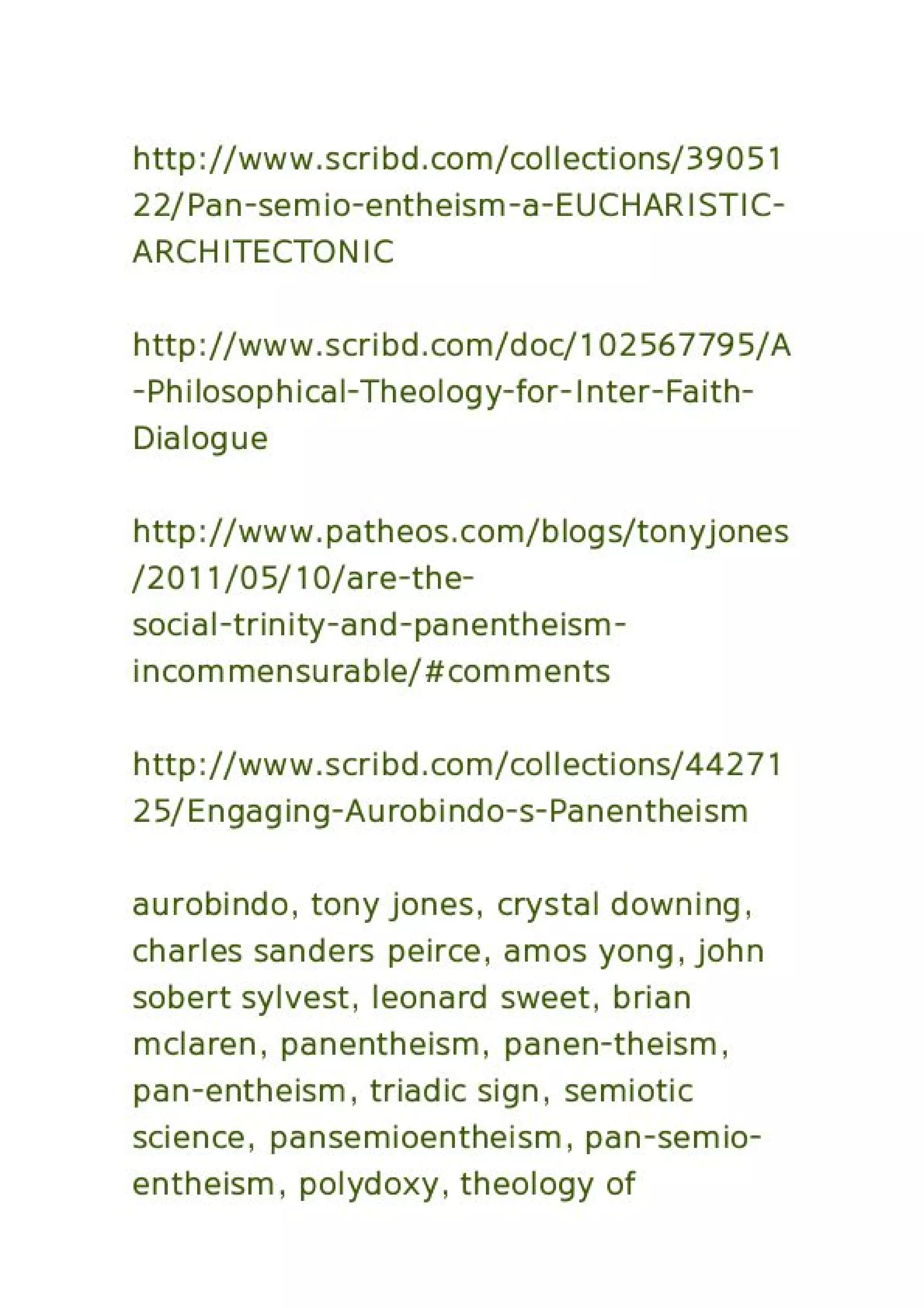 A look at panentheism from a semiotic vantage point