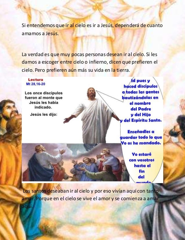 LA ASCENSION DE JESUS A LOS CIELOS