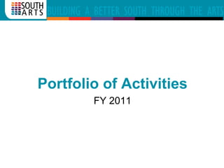 Portfolio of Activities
FY 2011
 