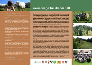 127
neue wege für die vielfalt
Kerstin Tautenhahn im Interview:
Wie hat sich die Kleinrechenbergalm ihrer Meinung nach
entwickelt?				
„Die Alm hat sich seit der Wiederbeweidung sehr posi-
tiv entwickelt, sie ist wesentlich lichter geworden. Der
dichte Filz aus abgestorbenen Gräsern ist vollständig
verschwunden, die Futterqualität ist deutlich besser
geworden.					
In den ersten drei Weidejahren war die Bestoßungsin-
tensität eher hoch. In den nächsten Jahren soll sich das
einpendeln, sodass genügend Platz auch für geschützte
und gefährdete Pflanzenarten ist.“			
Welche Vorteile hat die Alpung für die Tiere und die
Bewirtschafter?					
„DieTiereprofitierengesundheitlichvonderAlpung.Wenn
man die Steinschafe da oben erlebt, hat man das Gefühl,
sie gehören dahin.“					
Welche Zäunungsmethode wurde auf der Kleinrechen-
berg verwendet? 				
„Wir haben mit einem vierreihigen Elektrozaun mit So-
larmodul beste Erfahrungen gemacht. Die Schafe ha-
ben diese Grenze akzeptiert. Es hat keine Probleme
gegeben.“					
Sind sie mit der Entwicklung der Zuchtwidder auf der Alm
zufrieden?					
„Bei der jährlichen Widderversteigerung nach dem Alm-
abtrieb sind die Tiere in Top-Zustand. Im Schnitt liegen
die Preise um bis zu 1/3 höher als üblich. Die Alpung
wirkt sich sehr positiv auf die Tiere aus“ 		
Kerstin Tautenhahn
Bayerische Landsanstalt für Landwirtschaft
Die Naturschutzabteilung des Amtes der Salzburger Landesregierung
und die Bayerische Akademie für Naturschutz und Landschaftspflege
starteten Mitte 2009 das Interreg IV Projekt „Almen aktivieren. Neue
Wege für die Vielfalt“. Als erstes grenzübergreifendes Projekt dieser
Art zwischen dem Land Salzburg und Bayern wirkt es aktiv bei der
Entwicklung von Strategien gegen den Verlust von wertvollen Almflä-
chen mit. Die Kleinrechenbergalm wird nach jahrzehntelanger Brache
mit einer Herde Alpiner Steinschafwiddder bestoßen.
Produktion und Vermarktung: Es sind nur mehr wenige Hundert Stück Alpiner
Steinschafe in Bayern und Österreich vorhanden. Zuchtprogramme beider Länder
bemühen sich aber um den Fortbestand der Rasse. Werden die jungen Widder je-
doch in der Herde mit den weiblichen Schafen gehalten, kommt es zu unerwünsch-
ten Befruchtungen. Die Kleinrechenbergalm bietet hierfür eine Lösung. Die jungen,
erfolgversprechenden Zuchtwidder werden den Sommer über auf der Kleinrechen-
bergalm gealpt (E). Unmittelbar nach dem Almabtrieb findet im Tal die Körung und
Versteigerung der Jungwidder statt (C, H). Diese Veranstaltung hat sich binnen drei
Jahre zu einem fixen Bestandteil der Gemeinde Unterwössen entwickelt.
Alpung: Die Weidefläche der Kleinrechenbergalm wurde mit einem vierreihigen
Elektrozaun eingezäunt. Dadurch wird verhindert, dass die Schafe ausbrechen und
in die angrenzenden Schutzwälder gelangen. Die Behirtung der Schafe erfolgt von
der benachbarten Jochalm aus.
Mit Schafen zur artenreichen Weidefläche: In den ersten Jahren der Bewei-
dung wurde danach getrachtet, dass die Beweidungsintensität hoch ist. Auch wenig
schmackhafte Gräser und Kräuter, z. B. die Rost-Segge oder der Alpendost sollten
abgeweidet werden. Bereits nach 3 Weideperioden und einer Entfernung der jungen
Fichten hat sich die Vegetation stark verändert. Der dichte Filz aus abgestorbenen
Pflanzenresten ist verschwunden. Die Hochstauden, vor allem der Alpendost und die
Roßminze wurden massiv zurückgedrängt, die ausläuferbildende dominante Rost-
segge ist in den Hintergrund getreten. An ihre Stelle sind schmackhafte Gräser und
Kräuter getreten. Aus der vollständig verbrachten Alm ist eine landschaftlich anspre-
chende und erhaltenswerte Weidefläche geworden (vorher: F, nacher: G).
E
F
G
H
 