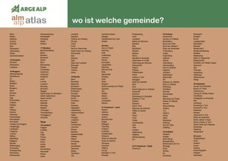 14
wo ist welche gemeinde?
Röns
Röthis
Satteins
Schlins
Schnifis
Sulz
Übersaxen
Viktorsberg
Weiler
Zwischenwasser
15 Dornbirn
Dornbirn
Hohenems
Lustenau
16 Bregenz
Alberschwende
Andelsbuch
Au
Bezau
Bildstein
Bizau
Bregenz
Buch
Damüls
Doren
Egg
Eichenberg
Fußach
Gaißau
Hard
Hittisau
Höchst
Hörbranz
Hohenweiler
Kennelbach
Krumbach
Langen bei Bregenz
Langenegg
Lauterach
Lingenau
Lochau
Mellau
Mittelberg
Möggers
Reuthe
Riefensberg
Schnepfau
Schoppernau
Schröcken
Schwarzach
Schwarzenberg
Sibratsgfäll
Sulzberg
Warth
Wolfurt
17 Bludenz
Bartholomäberg
Blons
Bludenz
Bludesch
Brand
Bürs
Bürserberg
Dalaas
Fontanella
Gaschurn
Innerbraz
Klösterle
Lech
Lorüns
Ludesch
Nenzing
Nüziders
Raggal
Sankt Anton im Montafon
Sankt Gallenkirch
Sankt Gerold
Schruns
Silbertal
Sonntag
Stallehr
Thüringen
Thüringerberg
Tschagguns
Vandans
Tirol
18 Landeck
Faggen
Fendels
Fiss
Fließ
Flirsch
Galtür
Grins
Ischgl
Kappl
Kaunerberg
Kaunertal
Kauns
Ladis
Landeck
Nauders
Pettneu am Arlberg
Pfunds
Pians
Prutz
Ried im Oberinntal
Sankt Anton am Arlberg
Schönwies
See
Serfaus
Spiß
Stanz bei Landeck
Strengen
Tobadill
Tösens
Zams
19 Reutte
Bach
Berwang
Biberwier
Bichlbach
Breitenwang
Ehenbichl
Ehrwald
Elbigenalp
Elmen
Forchach
Grän
Gramais
Häselgehr
Heiterwang
Hinterhornbach
Höfen
Holzgau
Jungholz
Kaisers
Lechaschau
Lermoos
Musau
Namlos
Nesselwängle
Pfafflar
Pflach
Pinswang
Reutte
Schattwald
Stanzach
Steeg
Tannheim
Vils
Vorderhornbach
Wängle
Weißenbach am Lech
Zöblen
20 Imst
Arzl im Pitztal
Haiming
Imst
Imsterberg
Jerzens
Karres
Karrösten
Längenfeld
Mieming
Mils bei Imst
Mötz
Nassereith
Obsteig
Oetz
Rietz
Roppen
Sankt Leonhard im Pitztal
Sautens
Silz
Sölden
Stams
Tarrenz
Umhausen
Wenns
21 Innsbruck - Land
Absam
Aldrans
Ampass
Axams
Baumkirchen
Birgitz
Ellbögen
Flaurling
Fritzens
Fulpmes
Gnadenwald
Götzens
Gries am Brenner
Gries im Sellrain
Grinzens
Gschnitz
Hatting
Inzing
Kematen in Tirol
Kolsass
Kolsassberg
Lans
Leutasch
Matrei am Brenner
Mieders
Mils
Mühlbachl
Mutters
Natters
Navis
Neustift im Stubaital
Oberhofen im Inntal
Obernberg am Brenner
Oberperfuß
Patsch
Pettnau
Pfaffenhofen
Pfons
Polling in Tirol
Ranggen
Reith bei Seefeld
Rinn
Rum
Sankt Sigmund im Sellrain
Scharnitz
Schmirn
Schönberg im Stubaital
Seefeld in Tirol
Sellrain
Sistrans
Hall in Tirol
Steinach am Brenner
Telfes im Stubai
Telfs
Thaur
Trins
Tulfes
Unterperfuss
Vals
Völs
Volders
Wattenberg
Wattens
Wildermieming
Zirl
22 F Innsbruck - Stadt
Innsbruck
23 Schwaz
Achenkirch
Aschau im Zillertal
Brandberg
Bruck am Ziller
Buch bei Jenbach
Eben am Achensee
Finkenberg
Fügen
Fügenberg
Gallzein
Gerlos
Gerlosberg
Hainzenberg
Hart im Zillertal
Hippach
Jenbach
Kaltenbach
Mayrhofen
Pill
Ramsau im Zillertal
Ried im Zillertal
Rohrberg
Schlitters
Schwaz
Schwendau
Stans
Steinberg am Rofan
Strass im Zillertal
Stumm
Stummerberg
Terfens
Tux
Uderns
Vomp
Weer
Weerberg
Wiesing
Zell am Ziller
Zellberg
24 Kufstein
Alpbach
Angath
Bad Häring
Brandenberg
Breitenbach am Inn
Brixlegg
Ebbs
Ellmau
Erl
Kirchbichl
Kramsach
Kufstein
Kundl
Langkampfen
Mariastein
Münster
Niederndorf
Niederndorferberg
Radfeld
Rattenberg
Reith im Alpbachtal
Rettenschöß
Scheffau am Wilden Kaiser
Schwoich
Söll
Thiersee
Angerberg
Walchsee
Wildschönau
Wörgl
25 Kitzbühel
Aurach bei Kitzbühel
Brixen im Thale
Fieberbrunn
Going am Wilden Kaiser
Hochfilzen
Hopfgarten im Brixental
Itter
Jochberg
Kirchberg in Tirol
Kirchdorf in Tirol
Kitzbühel
Kössen
Oberndorf in Tirol
Reith bei Kitzbühel
Sankt Jakob in Haus
Sankt Johann in Tirol
Sankt Ulrich am Pillersee
Schwendt
Waidring
Westendorf
26 Lienz
Abfaltersbach
Ainet
Amlach
Anras
Assling
Außervillgraten
Dölsach
Gaimberg
atlasalm
alp
 