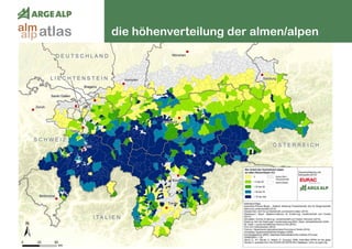52
die höhenverteilung der almen/alpenatlasalm
alp
 