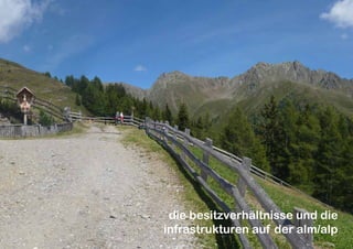 65
die besitzverhältnisse und die
infrastrukturen auf der alm/alp
 
