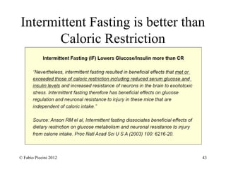 Intermittent Fasting is better than 
Caloric Restriction 
© Fabio Piccini 2012 43 
 