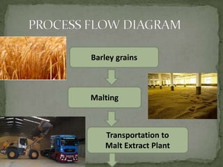 Barley grains



Malting



    Transportation to
    Malt Extract Plant
 