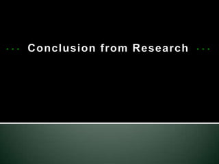 Conclusion from Research