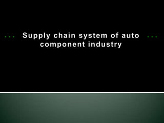 Supply chain system of auto component industry