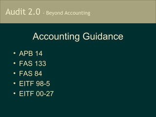 Accounting Guidance APB 14 FAS 133 FAS 84 EITF 98-5 EITF 00-27  