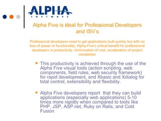 Alpha Five Version 8 - Rapid tool to build Web & Desktop DB ...