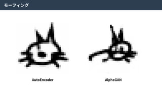 モーフィング
AutoEncoder AlphaGAN
 