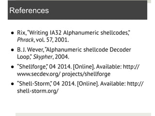 Automatic Generation of Compact Alphanumeric Shellcodes for x86 | PDF