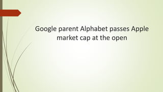 Google parent Alphabet passes Apple
market cap at the open
 
